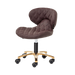 Chocolate pedicure stool on gold base