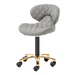 Gray pedicure stool on gold base