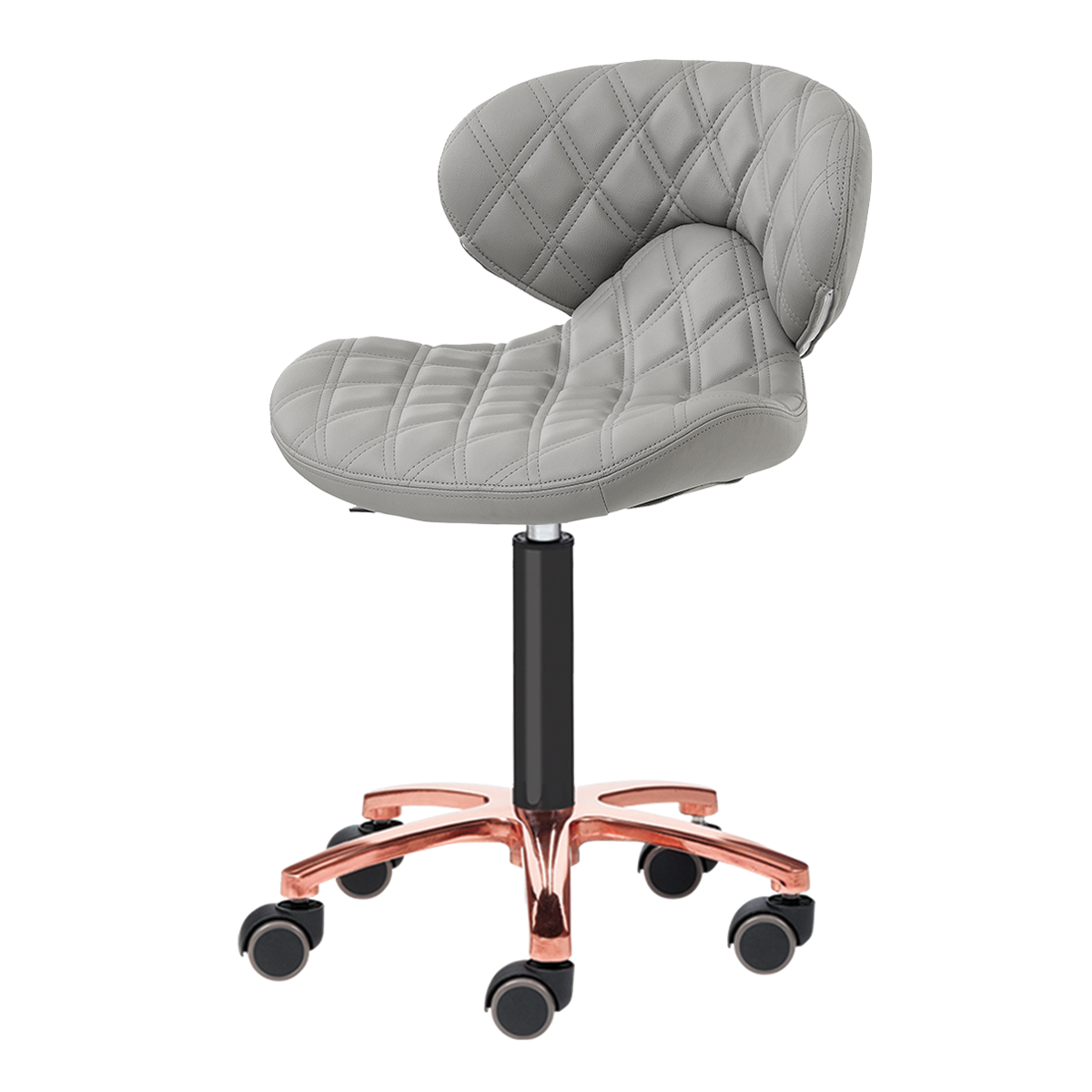 Gray pedicure stool on rose gold base