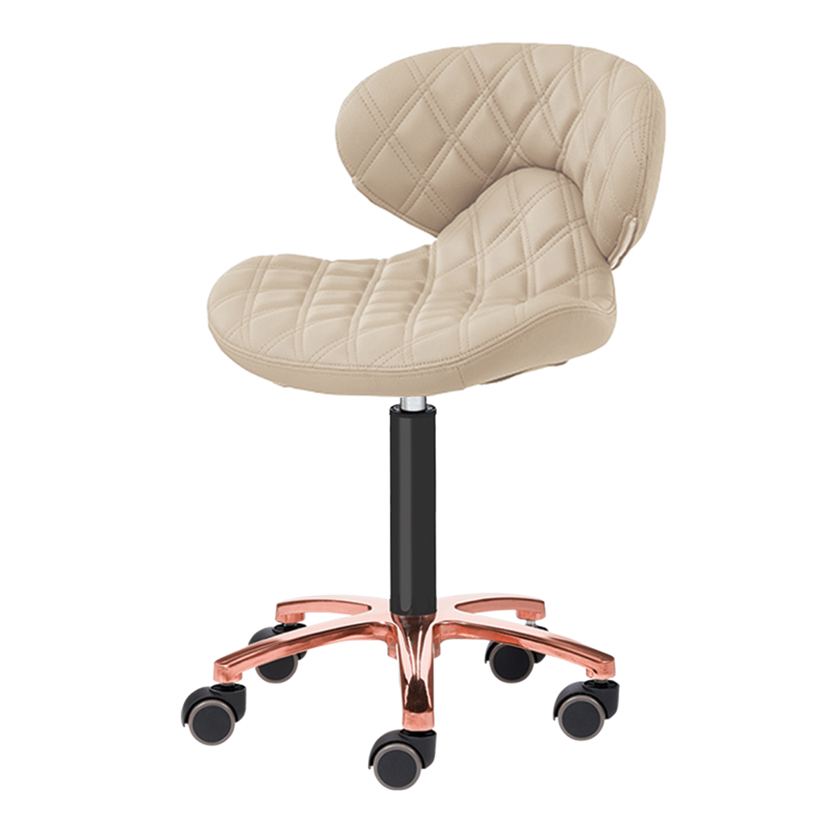 Parchment pedicure chair on rose gold base