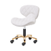 White pedicure stool on gold base