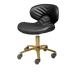 Black pedicure stool with gold hardware