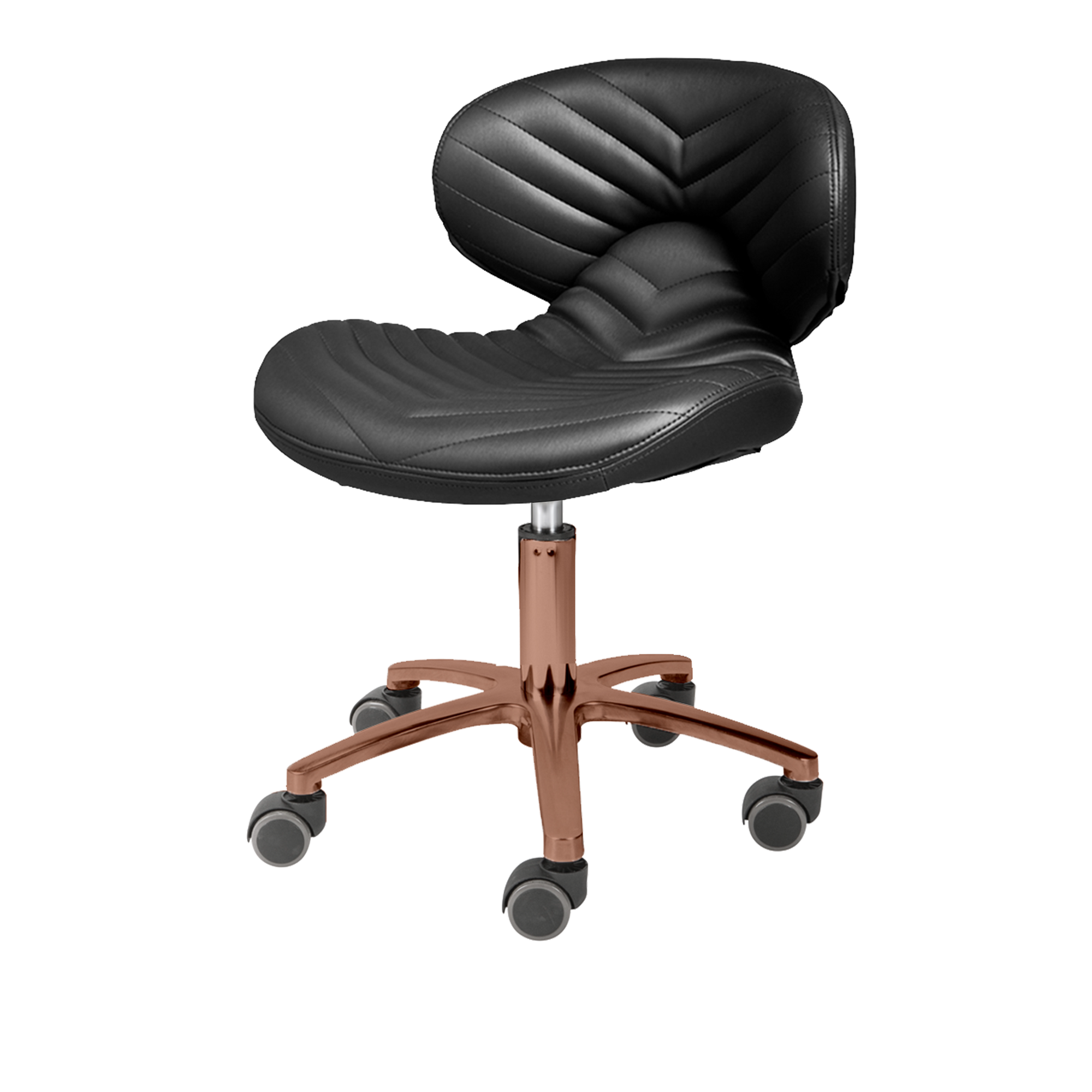 Black pedicure stool with rose gold hardware
