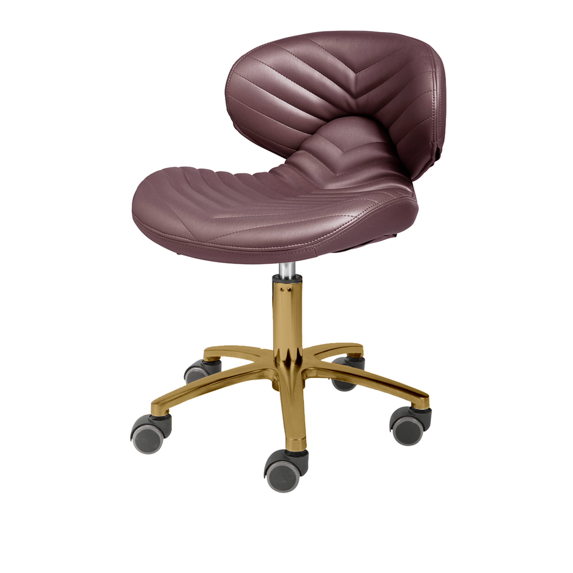 Chocolate pedicure stool with gold hardware