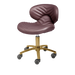 Chocolate pedicure stool with gold hardware