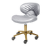 Gray pedicure stool with gold hardware