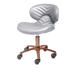 Gray pedicure stool with rose gold hardware