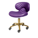 Purple pedicure stool with gold hardware