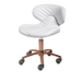White pedicure stool with rose gold hardware