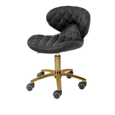 Black pedicure stool with gold hardware