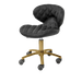 Black pedicure stool with gold hardware