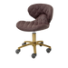 Chocolate colored pedicure stool with gold hardware