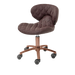 Chocolate pedicure stool with rose gold hardware