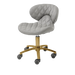 Gray pedicure stool with gold hardware