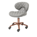 Gray pedicure stool with rose gold hardware