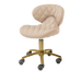 Khaki colored pedicure chair with gold hardware
