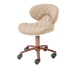 Khaki pedicure stool with rose gold hardware