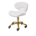 White pedicure stool with gold hardware