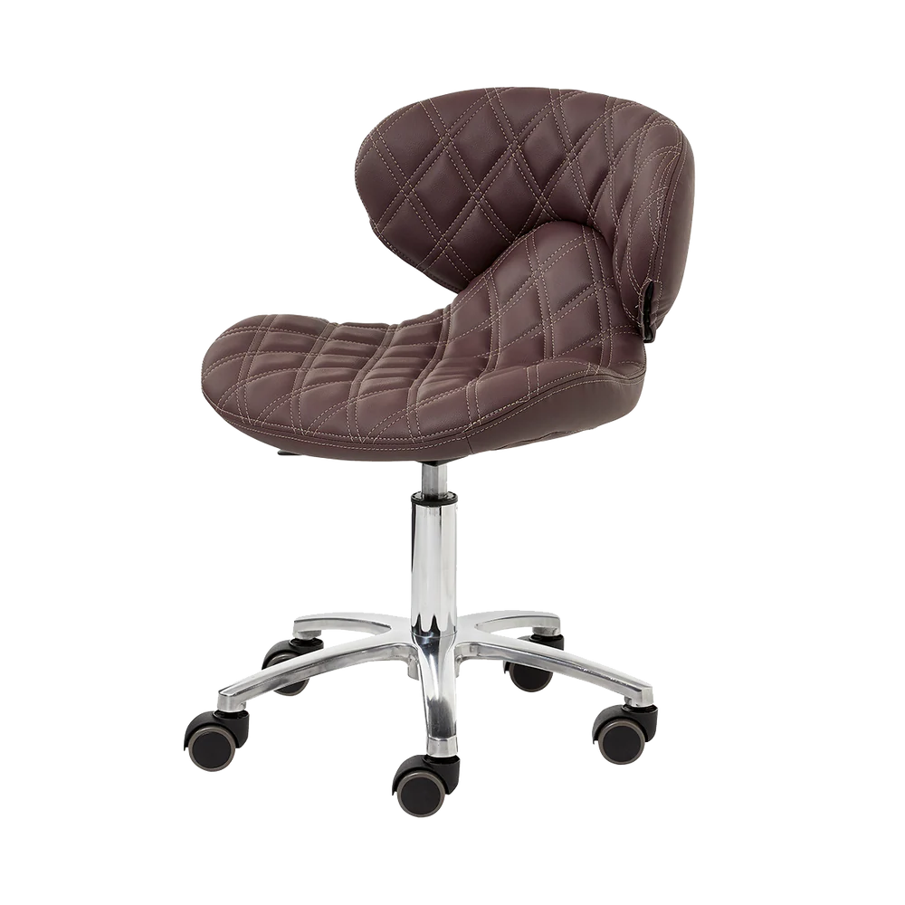 Chocolate colored pedicure technician stool