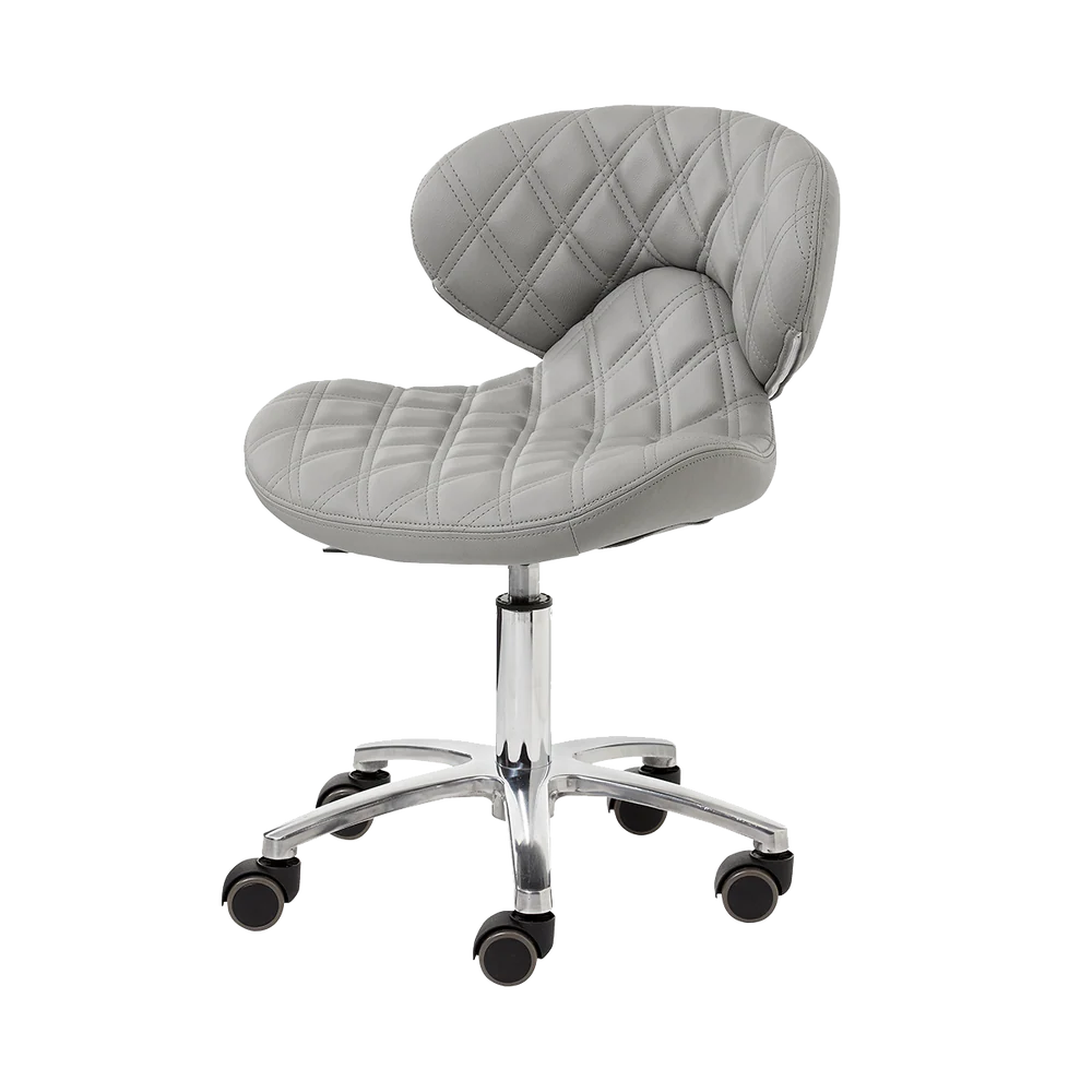 Gray pedicure technician stool