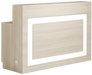 LED lit reception desk in enchanted oak color