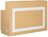 LED lit golden haze colored salon reception desk