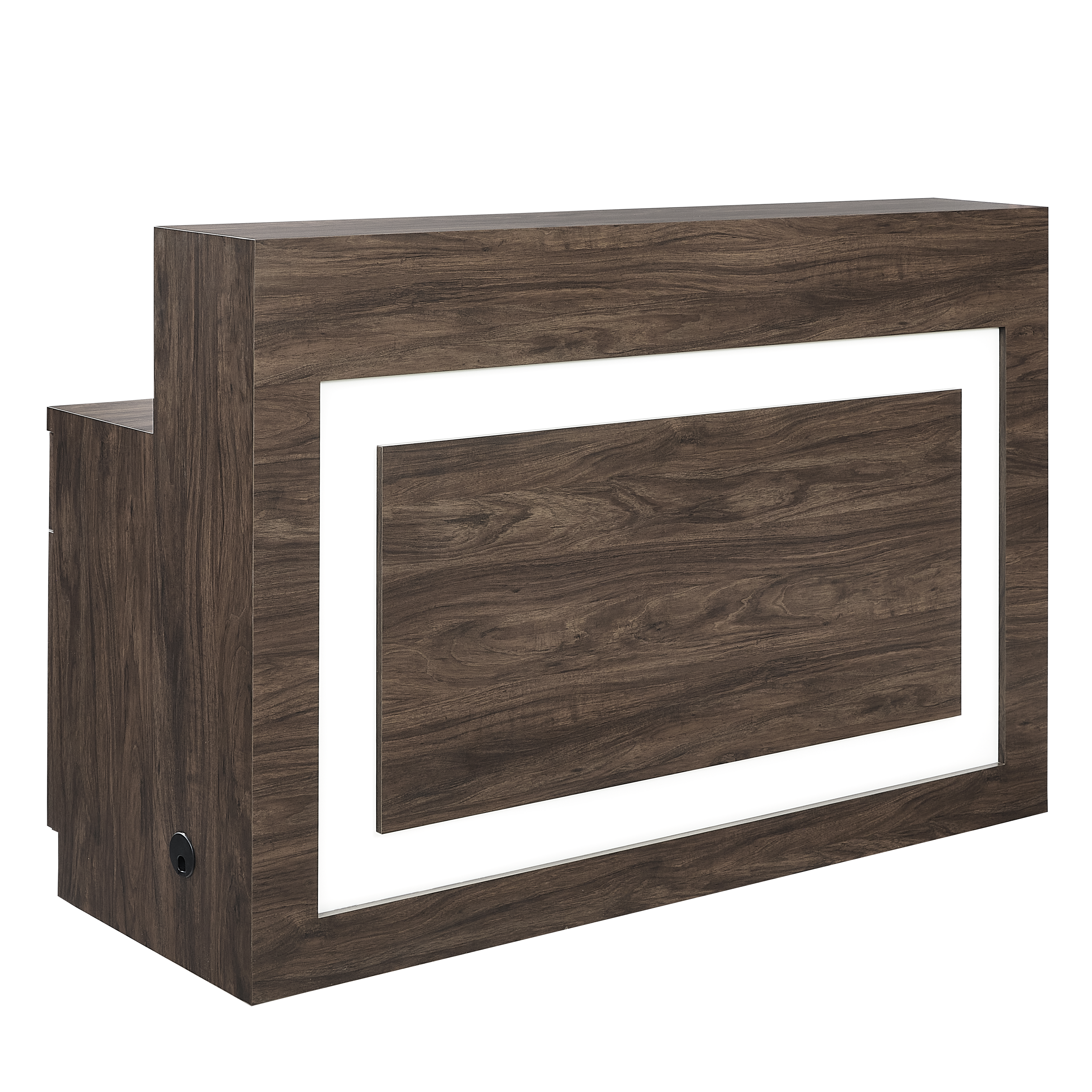 LED lit Mahogany Glow salon reception desk