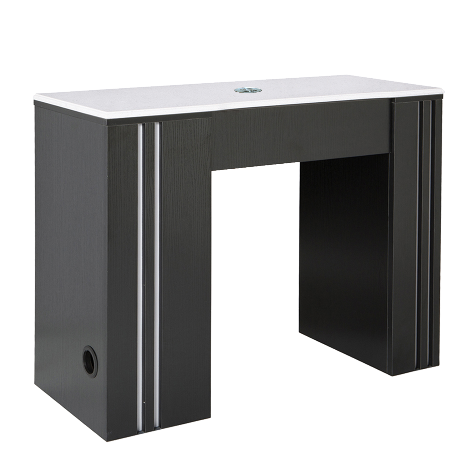 Black manicure table with white top