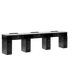 Rear view of triple manicure nail table 