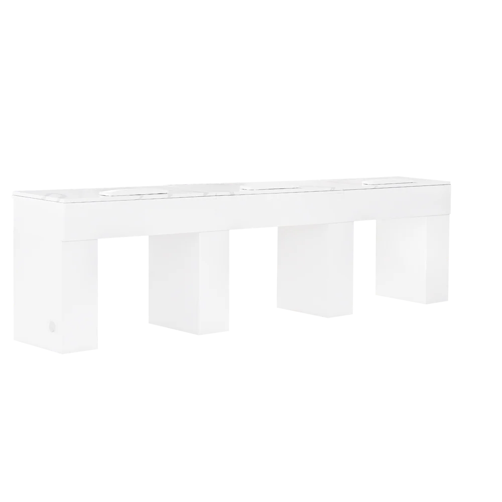 Image of white triple manicure nail table