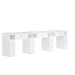 Rear view of white triple manicure nail table 