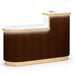 Espresso brown salon reception desk with LED lighting