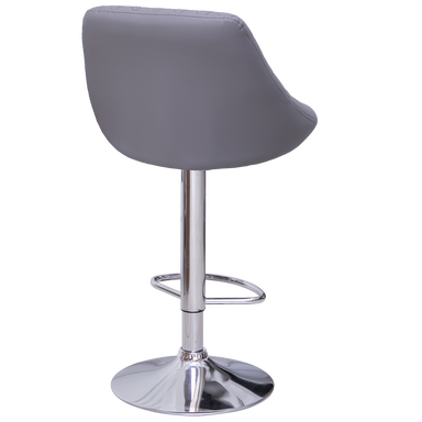 Rear view of gray bar stool