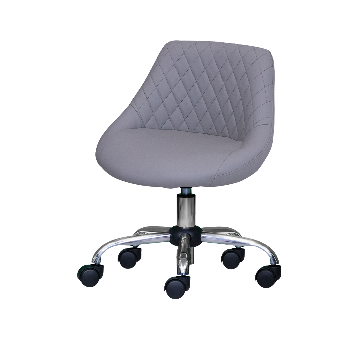 Front view of gray pedicure stool