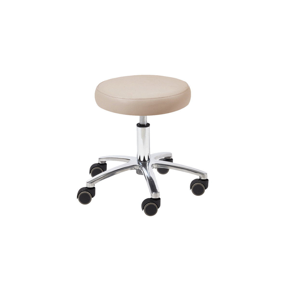 Pedicure stool with khaki colored seat