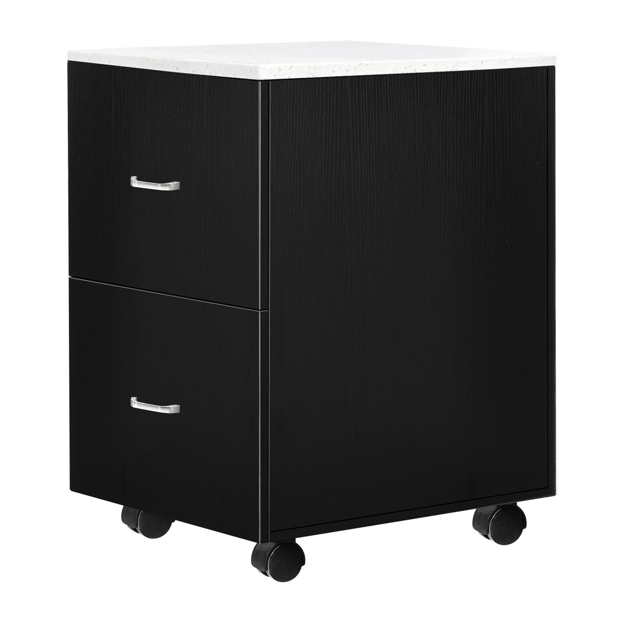 Black pedicure trolley with quartz top