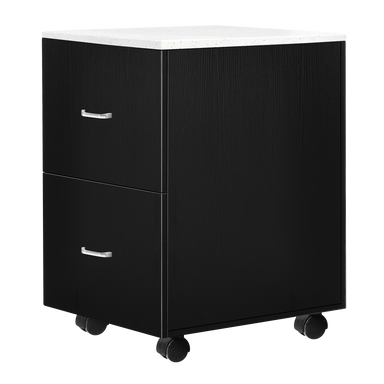 Black pedicure trolley with quartz top