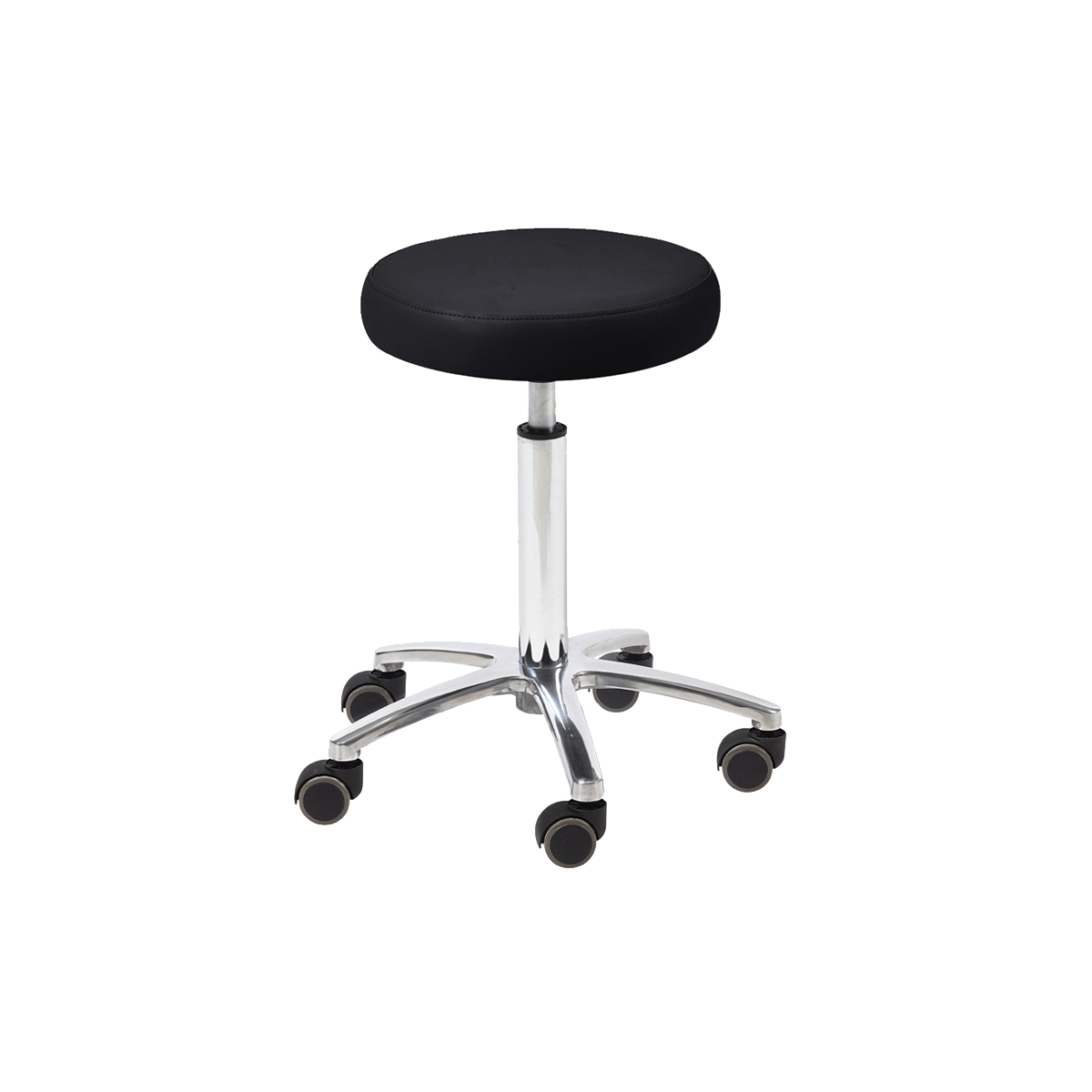 Technician stool with black seat