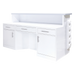 Rear view of white reception desk