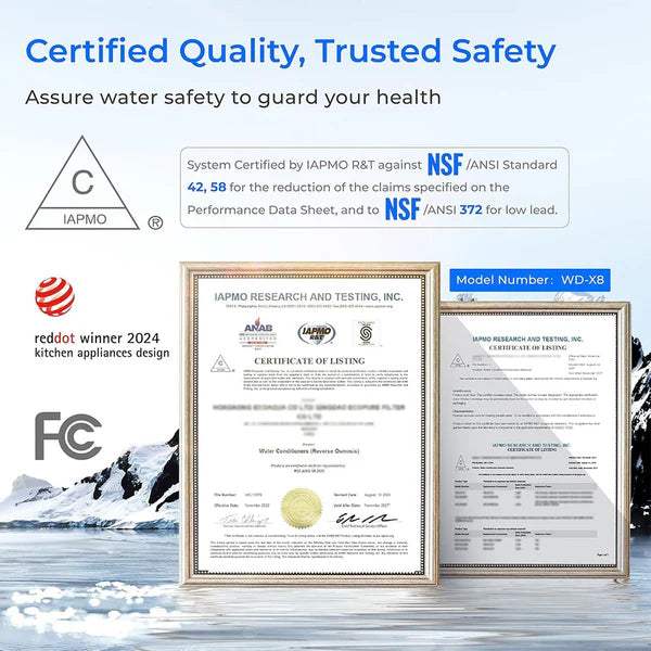 Waterdrop X Series Reverse Osmosis System, X8 with Alkaline Filter