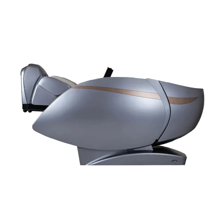 Side view of OS-Pro 4D DuoMax SE in stormy grey in fully reclined zero-gravity position
