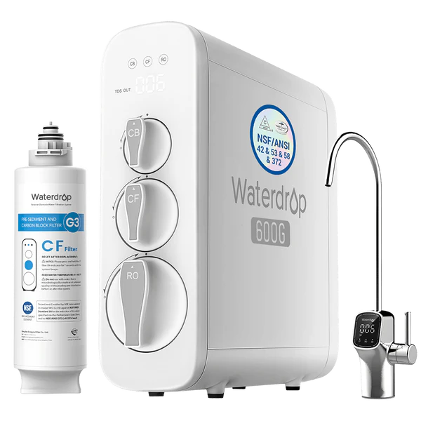G3P600 Tankless RO System with Extra Plus a CF Filter - Waterdrop G3P600
